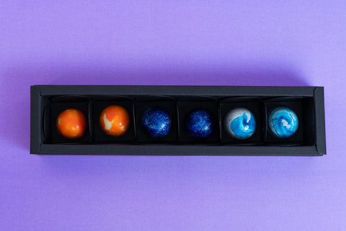 Cajita de 6 bombones de chocolate artesanal