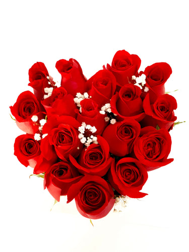 Caja corazón de solo rosas